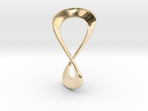 Infinity Love Loop Pendant 1.8cm tall in 14k Gold Plated Brass