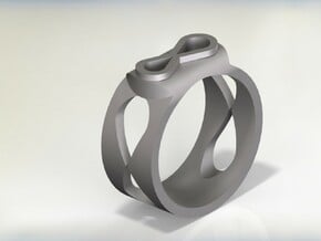 Infinity Ring in Polished Bronzed Silver Steel