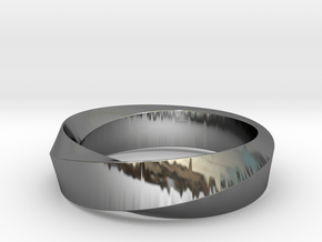 Mobius Wide Ring (Size 8) in Fine Detail Polished Silver