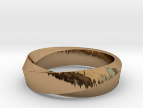 Mobius Wide Ring (Size 8) in Polished Brass