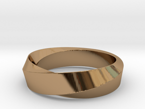 Mobius Wide Ring (Size 10) in Polished Brass