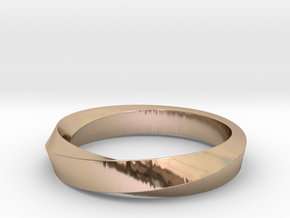 Mobius Ring Narrow Ring（Size 8) in 14k Rose Gold Plated Brass