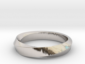 iRiffle Mobius Narrow Ring I (Size 10) in Rhodium Plated Brass