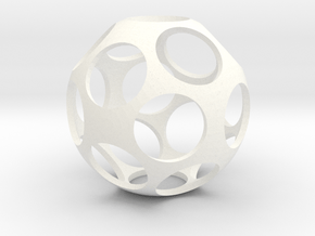 Ball Shaped Pendant in White Processed Versatile Plastic