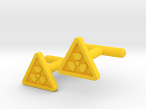 Radioactive Warning Cufflinks in Yellow Processed Versatile Plastic