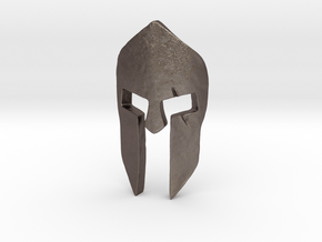 Spartan Helmet Pendant in Polished Bronzed Silver Steel