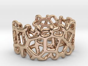 Bracelet Ø78 mm/Ø3.07 inch Voronoi C in 14k Rose Gold Plated Brass