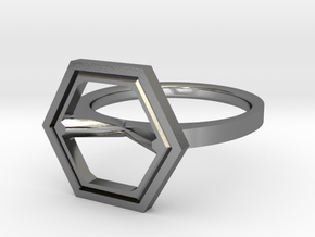 Minimal Hex Size 4½ in Polished Silver