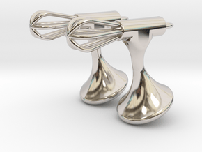 Whisk Cufflinks in Platinum