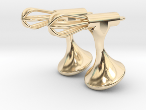 Whisk Cufflinks in 14k Gold Plated Brass