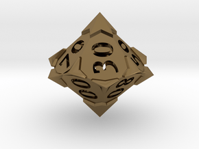 'Starry' 10D10 Die (Decader of Percentile D10) in Polished Bronze