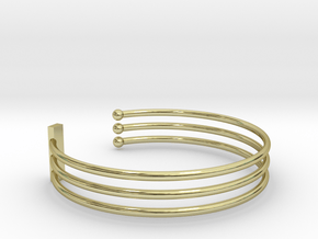 Tripple Bracelet Ø 63 Mm/2.48 inch R Medium in 18k Gold Plated Brass