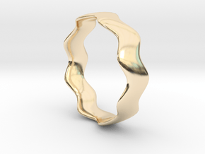WIDE WAVE Ring in 14k Gold Plated Brass