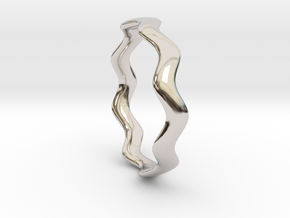 THIN WAVE Ring in Rhodium Plated Brass