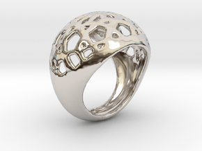Jali Ring in Rhodium Plated Brass