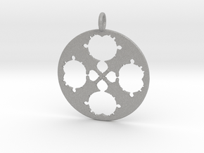 Mandelbrot Clover Pendant in Aluminum