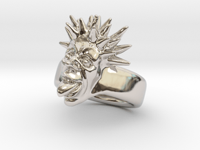 Joker Ring in Rhodium Plated Brass