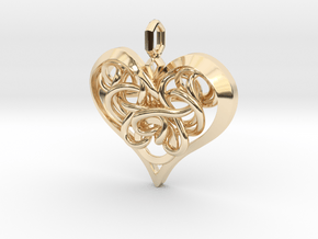 Tied Heart Pendant in 14k Gold Plated Brass