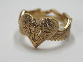 Winged Heart Ring SIZE 10 in Polished Bronze