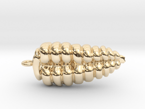 Rattlesnake Rattle Pendant/Earring in 14K Yellow Gold