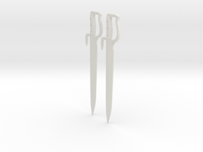 1:6 Butterfly Swords 1 pair in White Natural Versatile Plastic