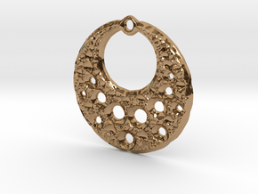 Fractal Pendant Crescent Moon in Polished Brass
