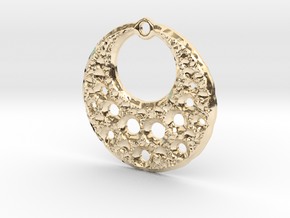 Fractal Pendant Crescent Moon in 14k Gold Plated Brass