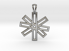 Sacred Geometry Pendant (Small) in Fine Detail Polished Silver