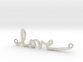 Love Handwriting Necklace in 14k White Gold