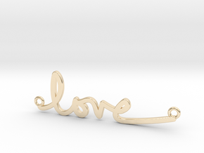 Love Handwriting Necklace in 14k Gold Plated Brass