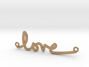 Love Handwriting Necklace in Polished Brass