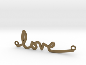 Love Handwriting Necklace in Polished Bronze