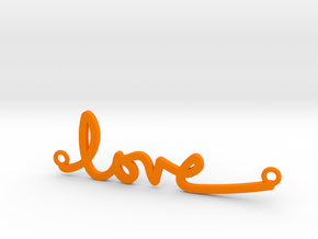 Love Handwriting Necklace in Orange Processed Versatile Plastic