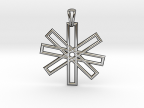 Sacred Geometry Pendant (Big) in Fine Detail Polished Silver