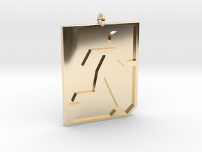 Emergency Exit Pendant in 14k Gold Plated Brass