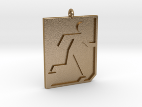Emergency Exit Pendant in Polished Gold Steel