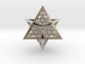 Super Star Tetrahedron (SST) in Rhodium Plated Brass
