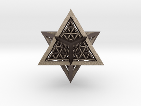 Super Star Tetrahedron (SST) in Polished Bronzed Silver Steel