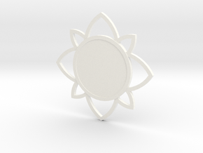 Custom Mandala Pendant 5 in White Processed Versatile Plastic