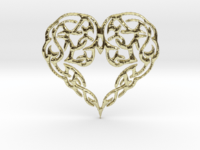 Heart Knot Amulet in 18k Gold Plated Brass