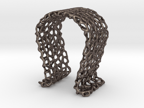 Omega Headphone Stand - Voronoi style in Polished Bronzed Silver Steel