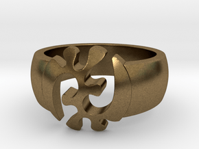 Adinkra Rings - Series 1: GyeNyame in Natural Bronze: 7.25 / 54.625