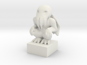 Cthulhu On Pedestal 2" Tall in White Natural Versatile Plastic