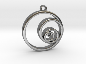 Fibonacci Circles Necklace in Fine Detail Polished Silver