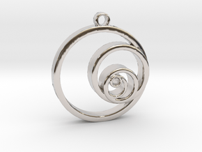 Fibonacci Circles Necklace in Rhodium Plated Brass