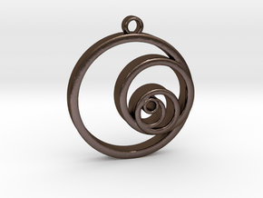 Fibonacci Circles Necklace in Polished Bronze Steel