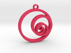 Fibonacci Circles Necklace in Pink Processed Versatile Plastic