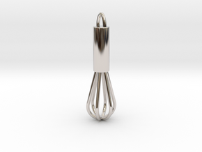 Whisk Pendant in Rhodium Plated Brass