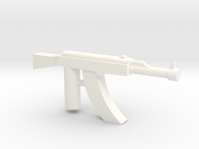 Ak-47 Minifigure Gun 1.3 in White Processed Versatile Plastic
