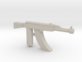 Ak-47 Minifigure Gun 1.3 in Natural Sandstone